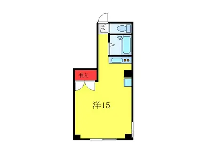 馬場ビル(ワンルーム/2階)の間取り写真