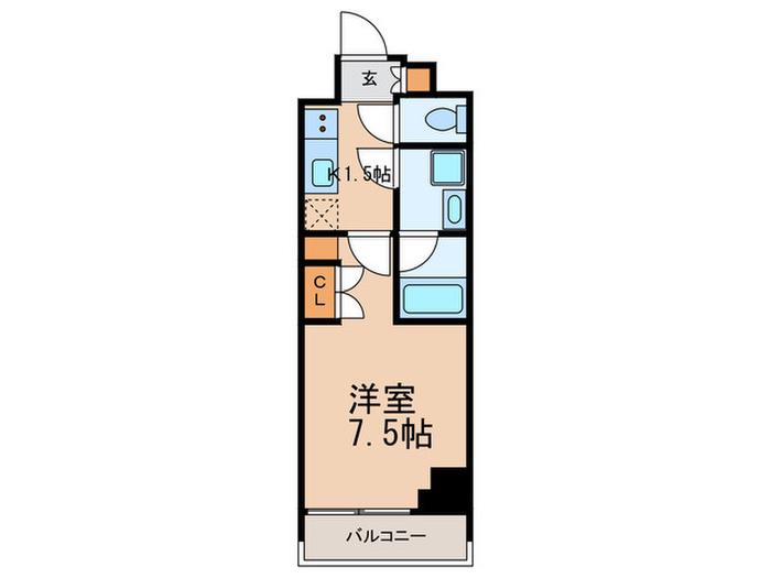 ドムススタイル神楽坂(1K/6階)の間取り写真