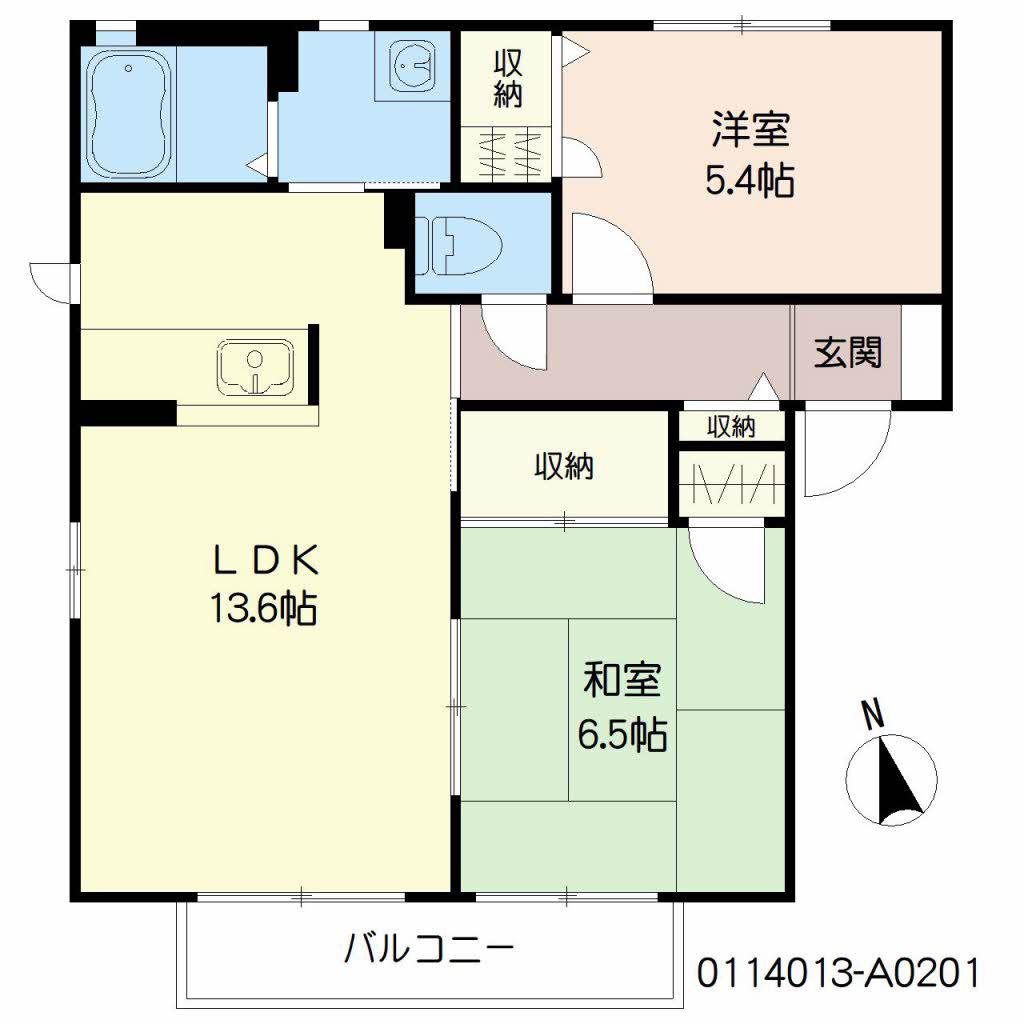 シャンティ小森野(2LDK/2階)の間取り写真