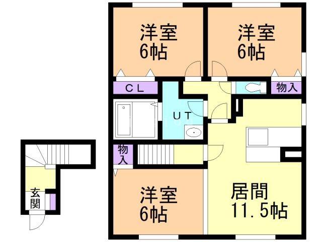 セジュール自由ヶ丘(3LDK/2階)の間取り写真