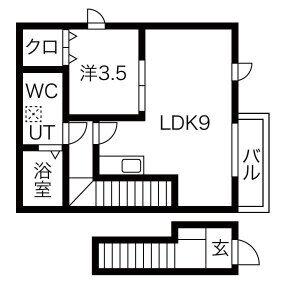 セレスト泉中央II(1LDK/2階)の間取り写真
