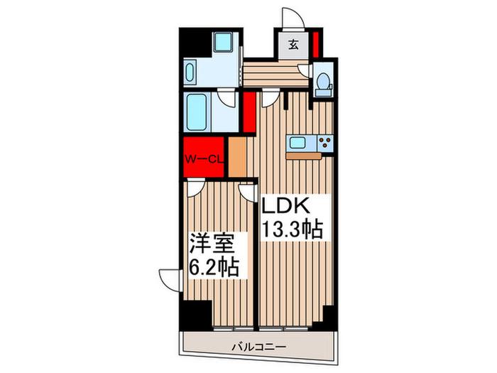 グランシエル川口(1LDK/14階)の間取り写真