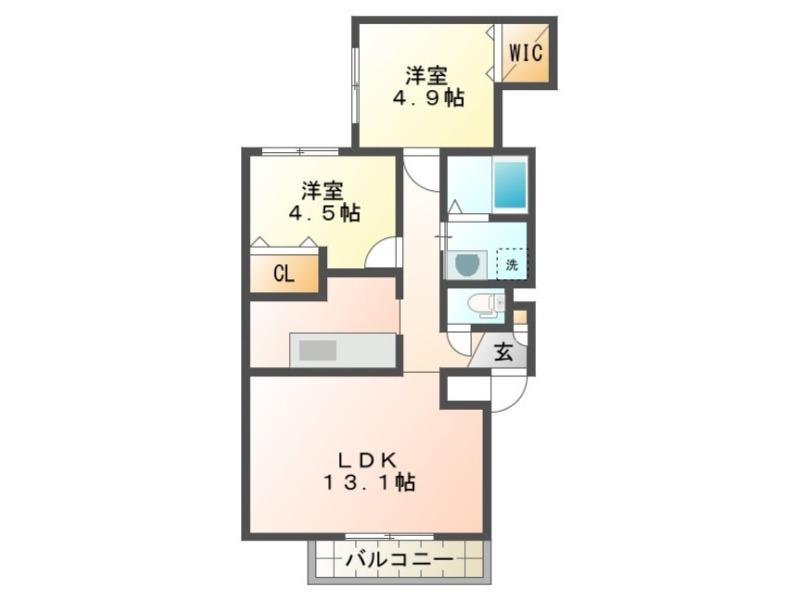 ノイ山鼻(2LDK/2階)の間取り写真