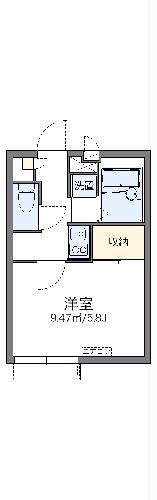 レオパレスメゾン錦(1K/1階)の間取り写真