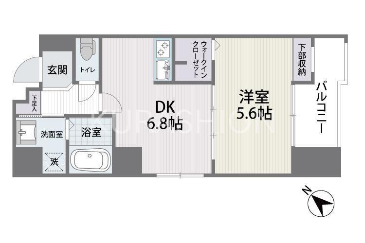アブニール舞鶴II(1DK/8階)の間取り写真