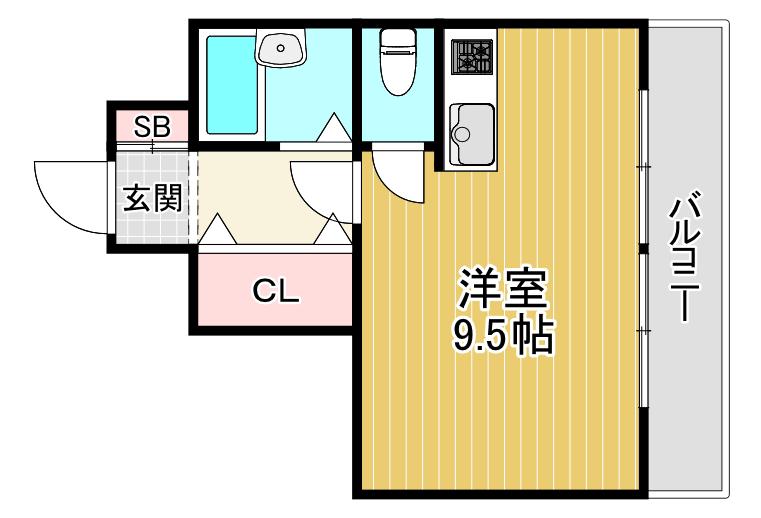 シャトー若杉(ワンルーム/8階)の間取り写真