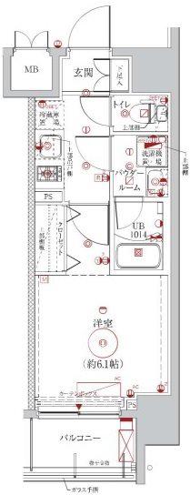 LUMEED横濱南(1K/3階)の間取り写真