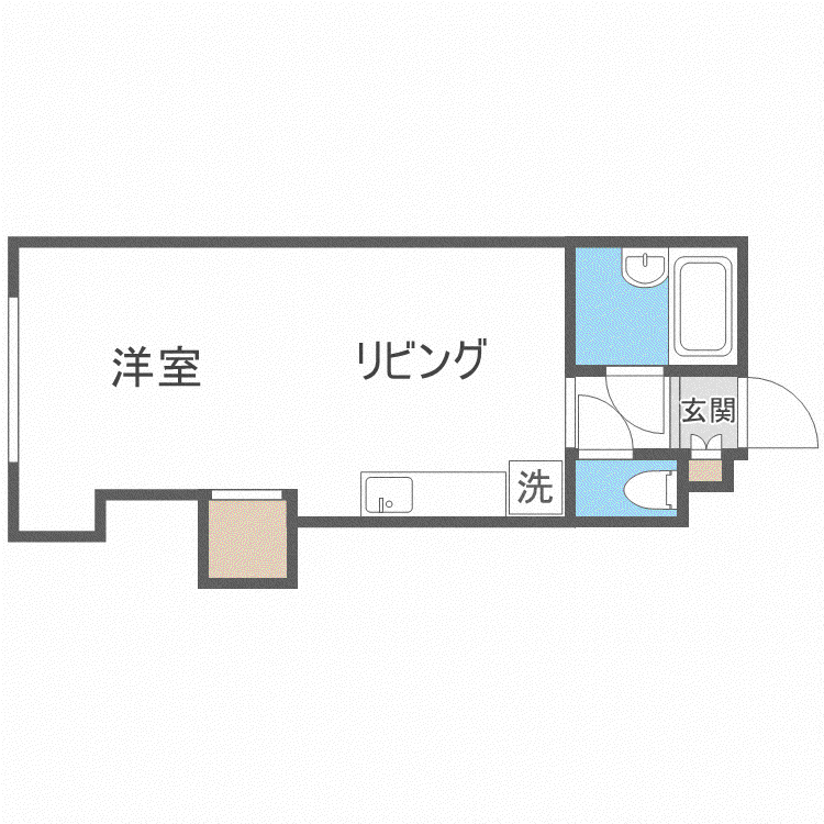 ドミニオン宮の森(1DK/2階)の間取り写真