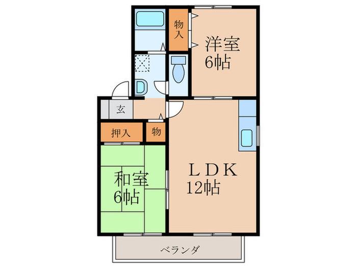 K-I PEAK(2LDK/2階)の間取り写真