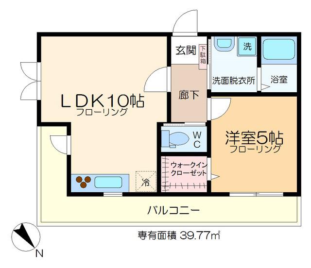 アスティオン日暮里(1LDK/4階)の間取り写真