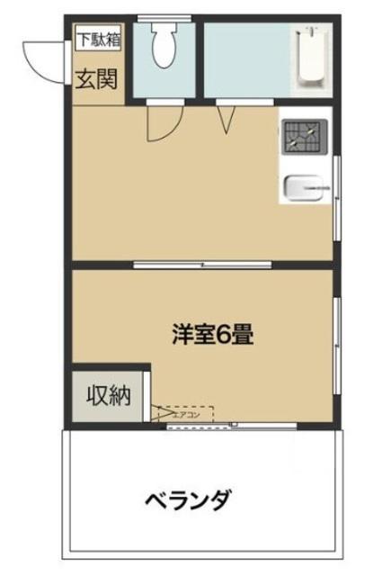 ヴィヴレ中里(1LDK/3階)の間取り写真