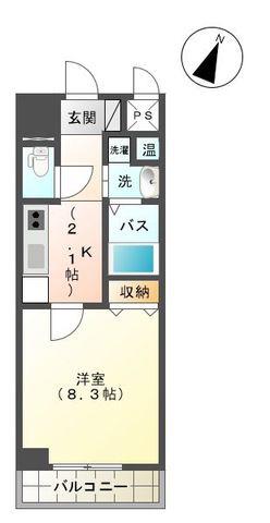 ローデア(1K/5階)の間取り写真