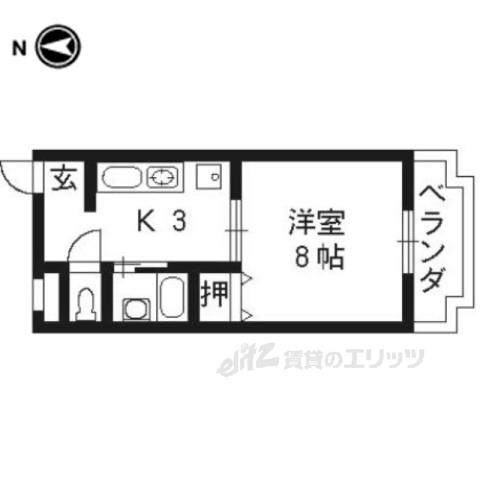リヴィエールⅠ(1K/3階)の間取り写真