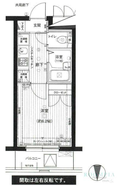 ソアブール西早稲田(1K/1階)の間取り写真