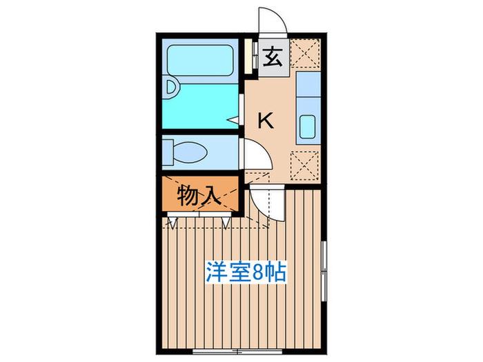 ハイネス小田原(1K/1階)の間取り写真