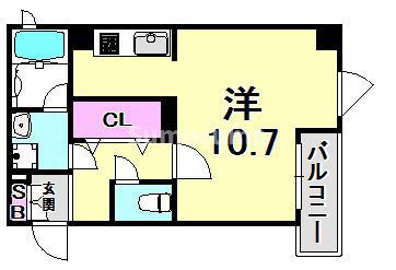TSURUGI(1K/4階)の間取り写真