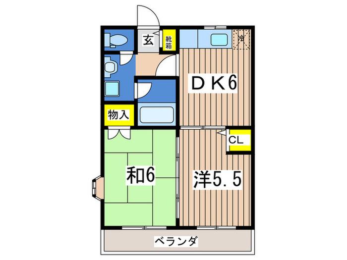 ロジュマン名瀬(2DK/3階)の間取り写真