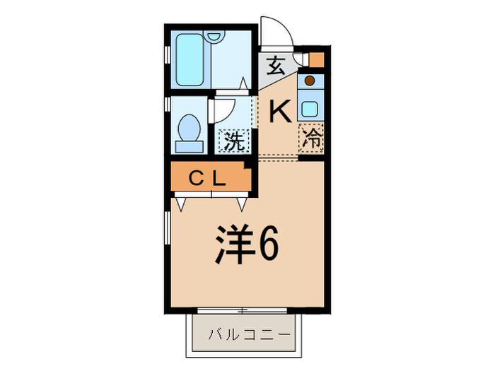 千代次ハイツ(1K/2階)の間取り写真