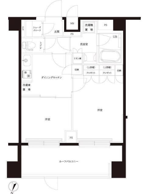 ルーブル北嶺町(2DK/4階)の間取り写真