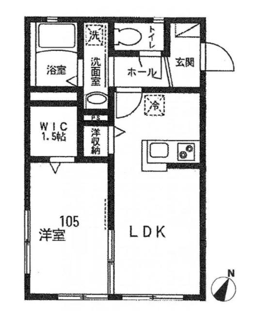 EHARA GARDEN(1LDK/1階)の間取り写真