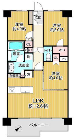 プレシス向ヶ丘遊園(3LDK/6階)の間取り写真
