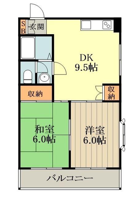 グレイスレジデンス(2DK/3階)の間取り写真