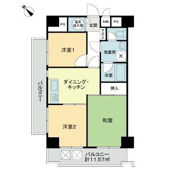 ライオンズプラザ御茶ノ水(3DK/5階)の間取り写真