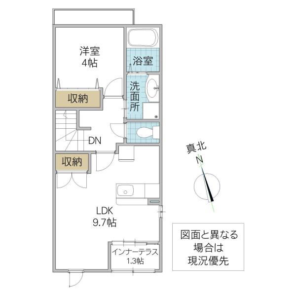 カーサ・フォンターナ(1LDK/2階)の間取り写真