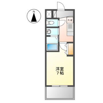 パークフラッツ金山(1K/6階)の間取り写真