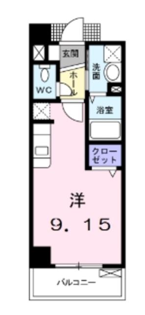 ブローテ本厚木(ワンルーム/5階)の間取り写真
