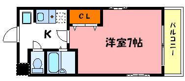 パラドール魚住II(1K/5階)の間取り写真