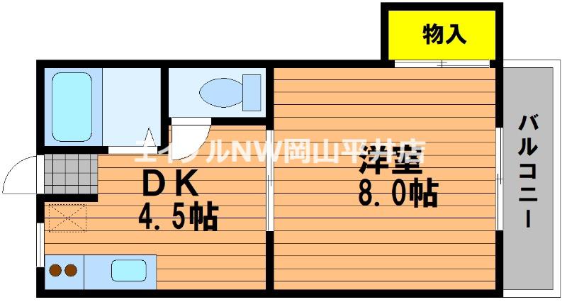 リバーサイドクラタ(1DK/3階)の間取り写真