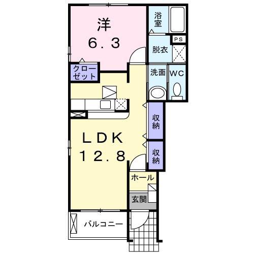 メゾンドデリエール(1LDK/1階)の間取り写真