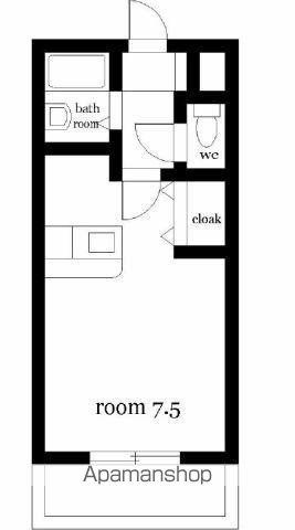グリーンエミネンスII(ワンルーム/4階)の間取り写真