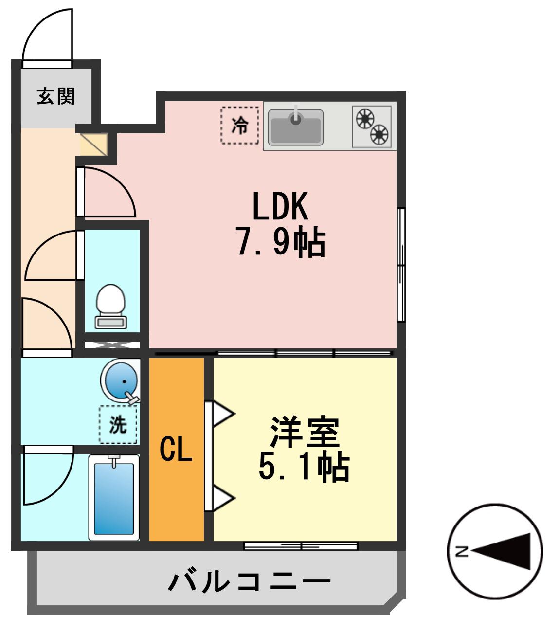 SETTLE J(1DK/3階)の間取り写真