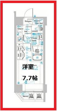 ディップス東十条駅前プレミアム(1K/12階)の間取り写真