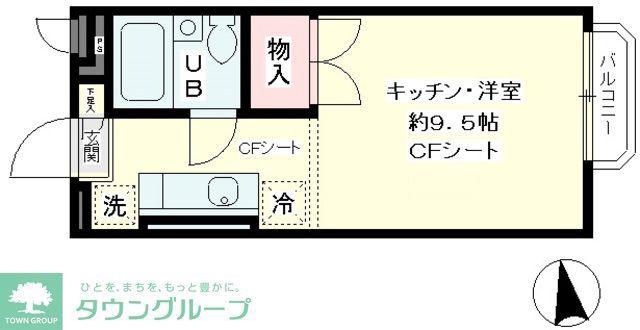 サンデミナ(1K/2階)の間取り写真