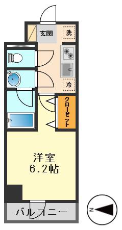DIPS亀有駅前(1K/11階)の間取り写真