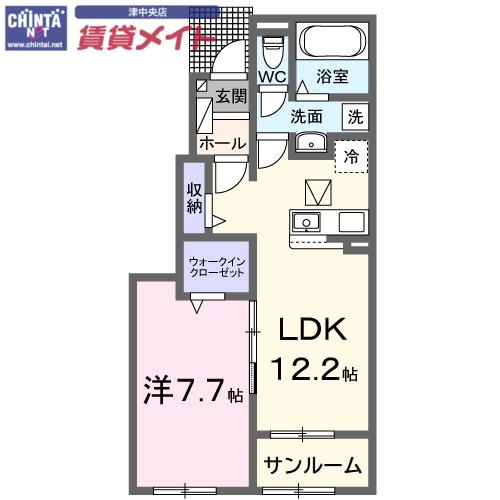 リュレーヴ(1LDK/1階)の間取り写真