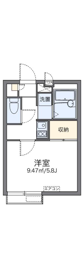 レオパレスクレスト千寿二号舘(1K/3階)の間取り写真