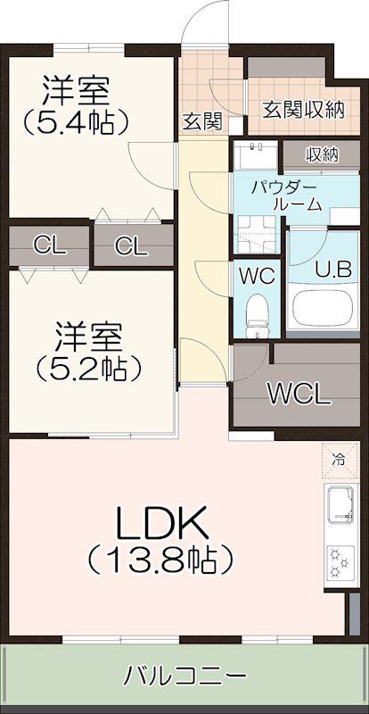 ADORE2(2LDK/1階)の間取り写真