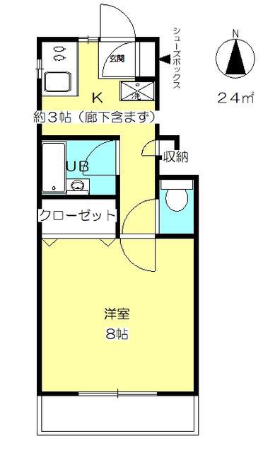 ラ・メゾンK(1K/1階)の間取り写真
