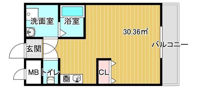 リベールエム二俣川(ワンルーム/6階)の間取り写真