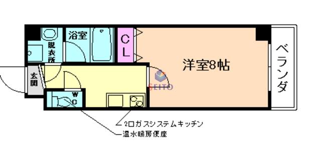 パーラム野田(1K/7階)の間取り写真