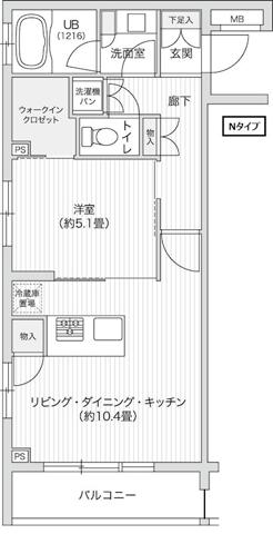 レジディア笹塚II(1LDK/3階)の間取り写真