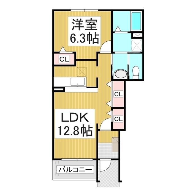 グランフィオーレ A(1LDK/1階)の間取り写真