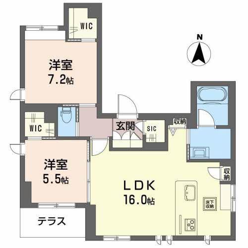 ラスティア泉中央(2LDK/1階)の間取り写真