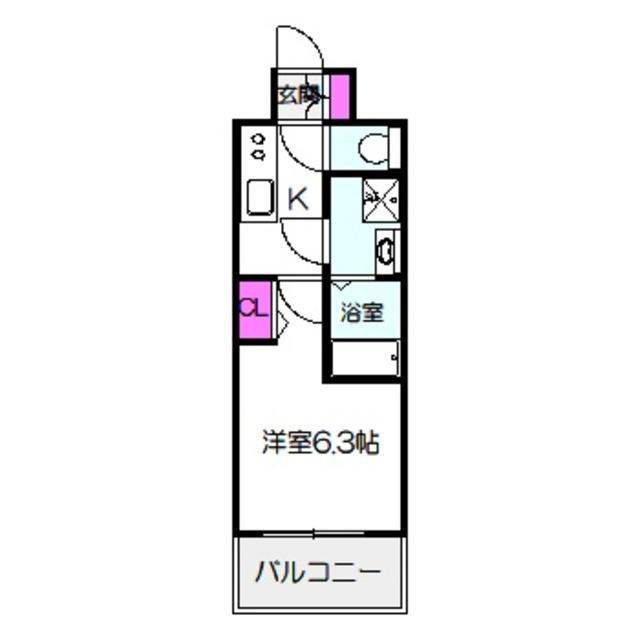 エスリード大阪イーストエッジ(1K/3階)の間取り写真