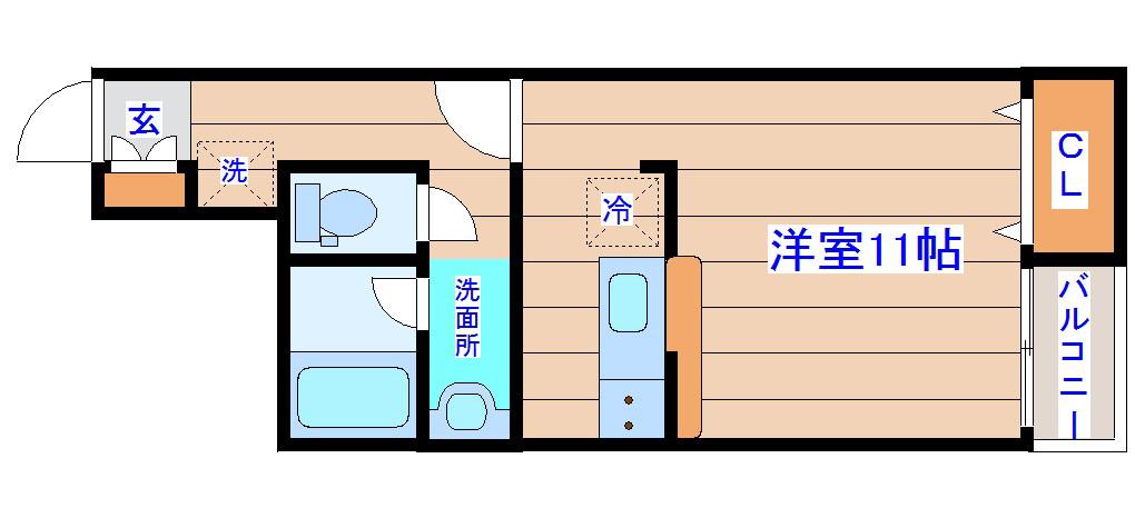アスコット栄(ワンルーム/1階)の間取り写真
