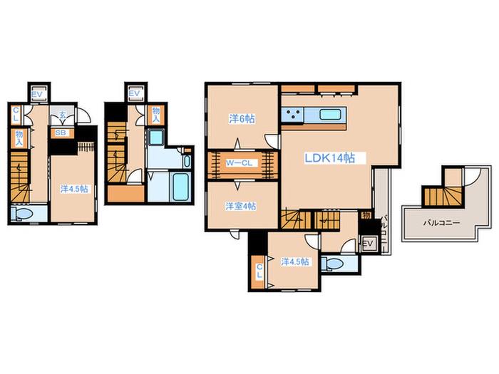 MAISON DE YURIAGE(4LDK/1階)の間取り写真
